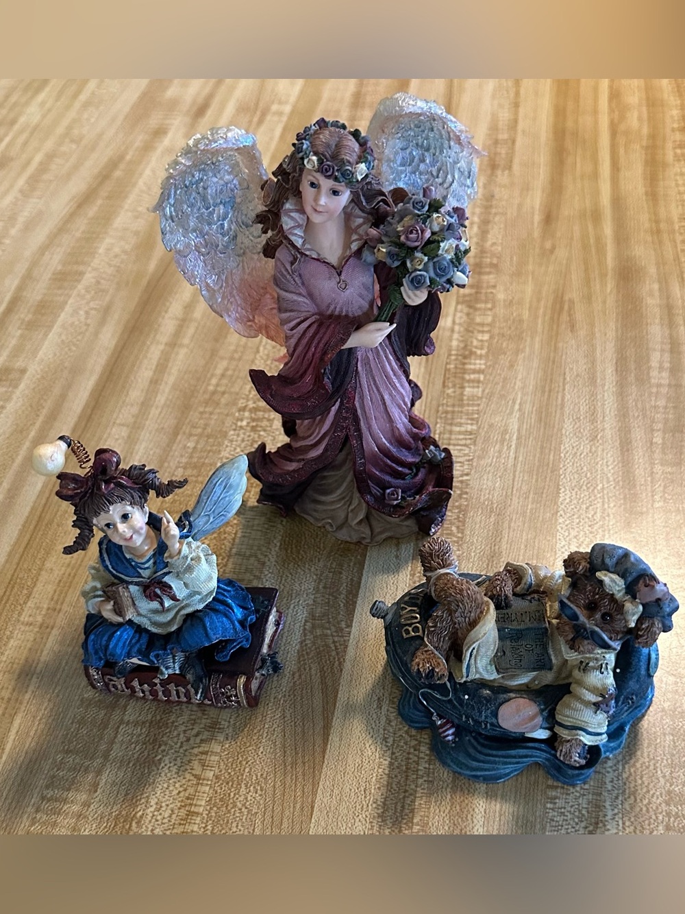 Boyds Bears & Friends Bearstone Resin Figurines Lot 3 Angel Fairy 1999 Bears
